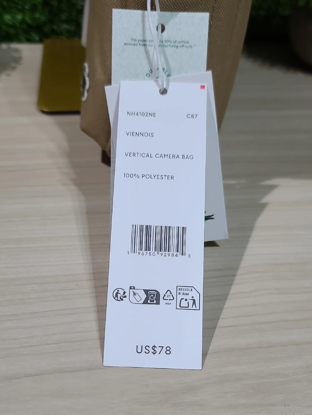 Lacoste Neocroc Vertical Camera Bag - Viennois Beige NWT